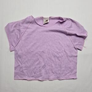 Vintage Women's Purple Blank Cropped Shirt Top Bantam USA Made Women Small 80s